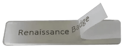 Badge métal argent — Badges Prestige, Recognition Express